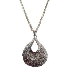 Vintage Act II Brutalist Teardrop Pendant Necklace